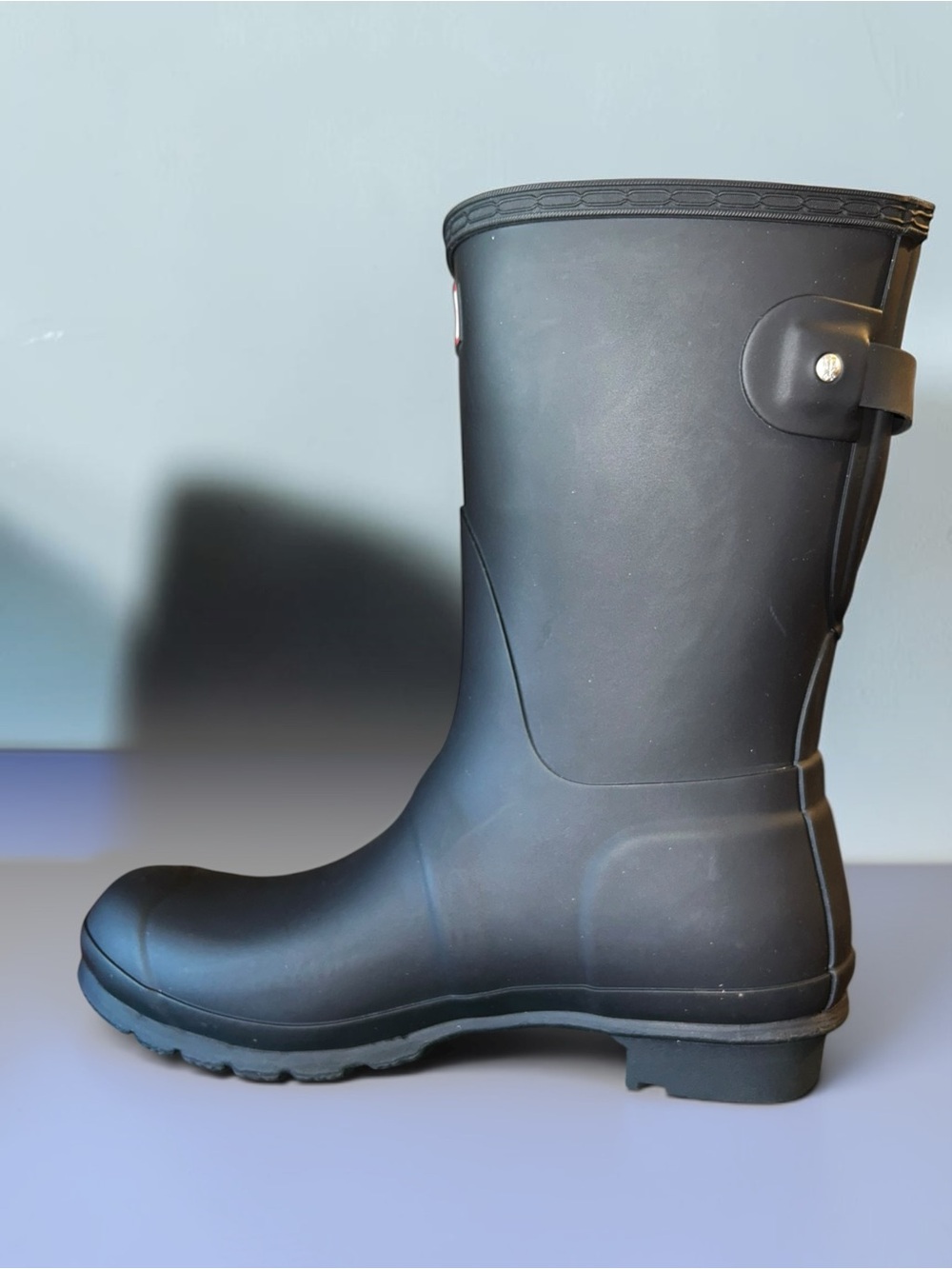 Hunter Men’s Matte Black Short Waterproof Rain Boot